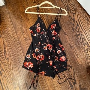 Laced Down Floral Romper